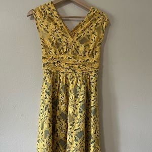 Yellow lace with blue beneath